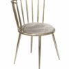 Krzesło nowoczesne tapicerowane metalowy stelaż w stylu Glamour Celano złoty/brązowy 52/55/73 cm
