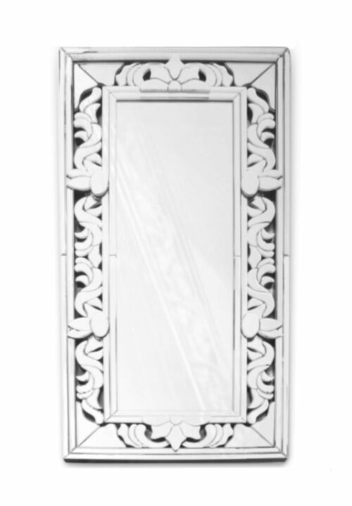 Lustro prostokątne nowoczesne w lustrzanej zdobionej ramie Claris 80/160 cm