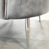 Fotel welurowy szary Aveiro ze srebrnymi nóżkami