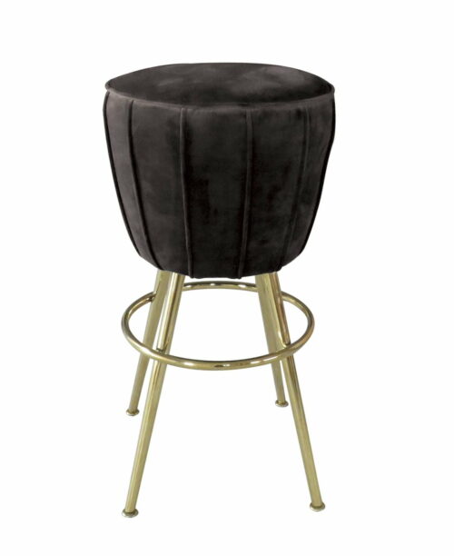 Krzesło stołek barowy nowoczesny złote nogi czarny welur Sketch 46/46/73 cm
