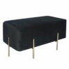 Pufa siedzisko nowoczesne kostka tapicerowana złote nogi Cube L Złoty/Czarny Welur 42/45/91 cm