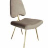 Krzesło tapicerowane nowoczesne metalowe nogi Salvadore Jasno brązowe 50/58/93 cm