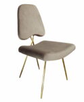Krzesło tapicerowane nowoczesne metalowe nogi Salvadore Jasno brązowe 50/58/93 cm
