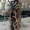 Duży wysoki ręcznie malowany wazon żyrafa metaloplastyka