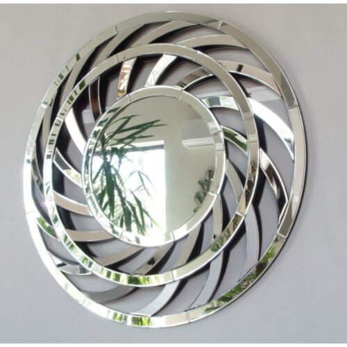 Lustro nowoczesne okrągłe w lustrzanej ramie Leto
