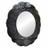 Lustro okrągłe nowoczesne w czarnej ażurowej ramie Orsini 110 cm