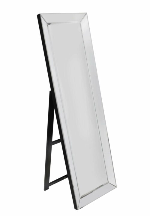 Lustro prostokątne no stojące w lustrzanej ramie Bacoli 50/160 cmwoczesne