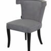Krzesło nowoczesne tapicerowane ze srebrną pineska szary welur Earls Court 56/51/84 cm