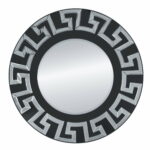Lustro okrągłe nowoczesne w lustrzanej ramie Verice Srebrne 80 cm