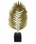 Dekoracja złoty liść Golden leaf na czarne podstawce