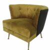 Fotel tapicerowany nowoczesny złote nogi Florence Musztardowy Welur 71/76/81 cm