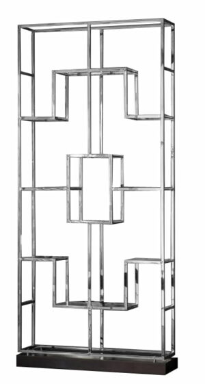 Regał nowoczesny chromowany srebrny duży Deacon 29/108/240 cm