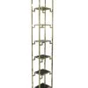 Regał nowoczesny szklane półki chromowany złoty Vanetti 26/45/221 cm