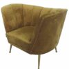 Fotel tapicerowany nowoczesny welurowy Aveiro Musztardowy 77/80/101 cm