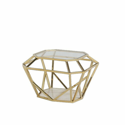Stolik geometryczny kolor złoty metal Artehome