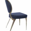 Krzesło nowoczesne tapicerowane w stylu Glamour Cassari Niebieskie 45/55/89 cm