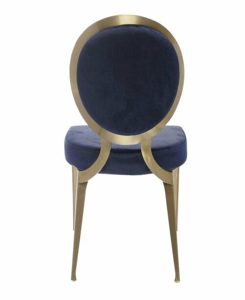 Krzesło nowoczesne tapicerowane w stylu Glamour Cassari Niebieskie 45/55/89 cm