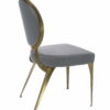 Krzesło nowoczesne tapicerowane w stylu Glamour Cassari Szary 45/55/89 cm