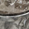 Stolik kawowy Cesario srebrno-brązowy ze stali galwanizowanej oraz z blatem z marmuru syntetycznego
