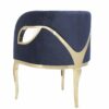 Fotel nowoczesny tapicerowany metalowe złote nogi Morello złoty/niebieski 55/59/78 cm
