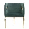 Fotel nowoczesny tapicerowany metalowe złote nogi Morello złoty/zielony 55/59/78 cm