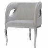 Fotel nowoczesny tapicerowany metalowe srebrne nogi Morello srebrny/jasny szary 55/59/78 cm