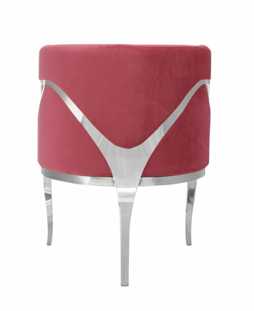 Fotel nowoczesny tapicerowany metalowe srebrne nogi Morello srebrny/czerwony 55/59/78 cm