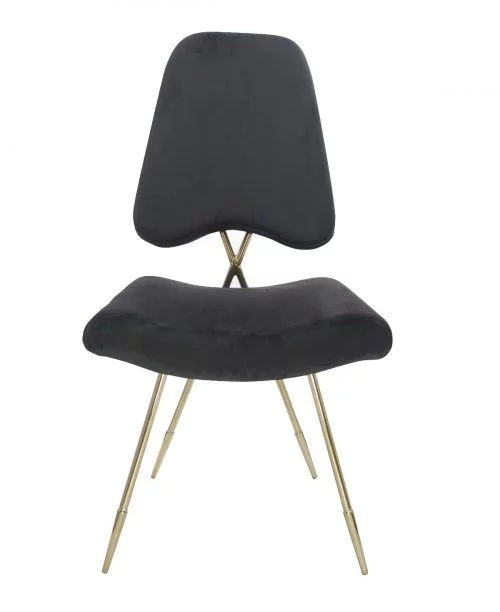 Krzesło tapicerowane nowoczesne metalowe nogi Salvadore Czarne 50/58/93 cm