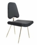 Krzesło tapicerowane nowoczesne metalowe nogi Salvadore Czarne 50/58/93 cm
