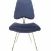 Krzesło tapicerowane nowoczesne metalowe złote nogi Salvadore Ciemny Niebieski 50/58/93 cm