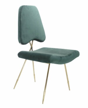 Krzesło tapicerowane nowoczesne metalowe nogi Salvadore Zieleń butelkowa 50/58/93 cm