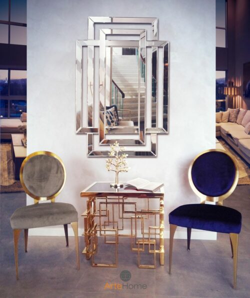 Krzesło Cassari stolik kawowy Cluso Lustro Zita aranżacja wnętrza