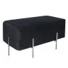 Pufa siedzisko nowoczesne kostka tapicerowana srebrne nogi Cube L Srebrny/Czarny 42/45/91 cm
