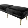 Pufa siedzisko szezlong tapicerowany nogi metalowe Strato Czarny Welur 45/50/136 cm