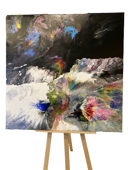 Obraz ręcznie malowany na płótnie akryl abstrakcja - Wodospady