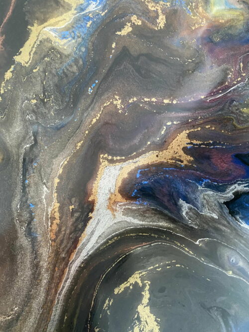 Obraz ręcznie malowany na płótnie żywica abstrakcja - Dzika Rzeka detal