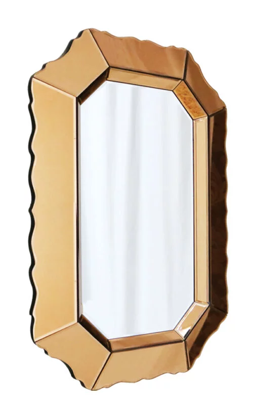 Lustro prostokątne w lustrzanej złotej ramie Mirano 60/90 cm