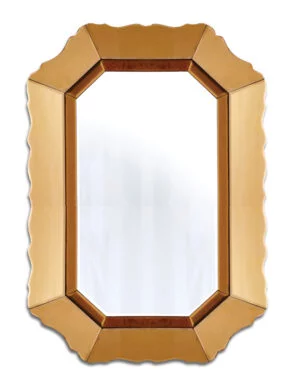 Lustro prostokątne w lustrzanej złotej ramie Mirano 60/90 cm