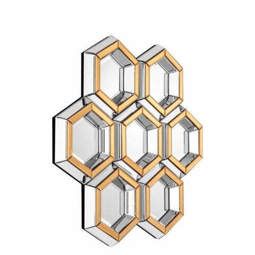 Lustro w kształcie plastra miodu wiszące dekoracyjne - Artehome