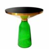 Bottle table zielony z podstawą z barwionego szkła