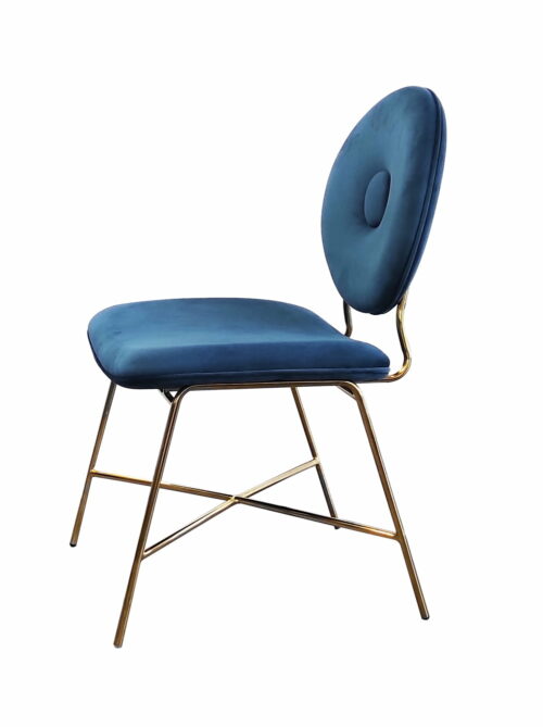 Krzesło Rossario niebieskie bokiem