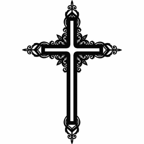 Krzyż ozdobny na ścianę stalowy