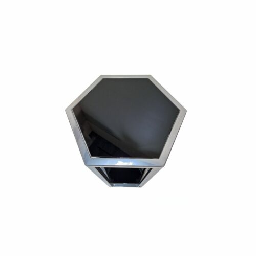 Stolik pomocniczy glamour Werona 36/41/61cm boczny stolik nocny czarne szkło srebrny